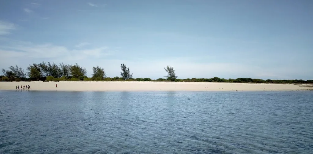 A wide river with a distant wooded shore